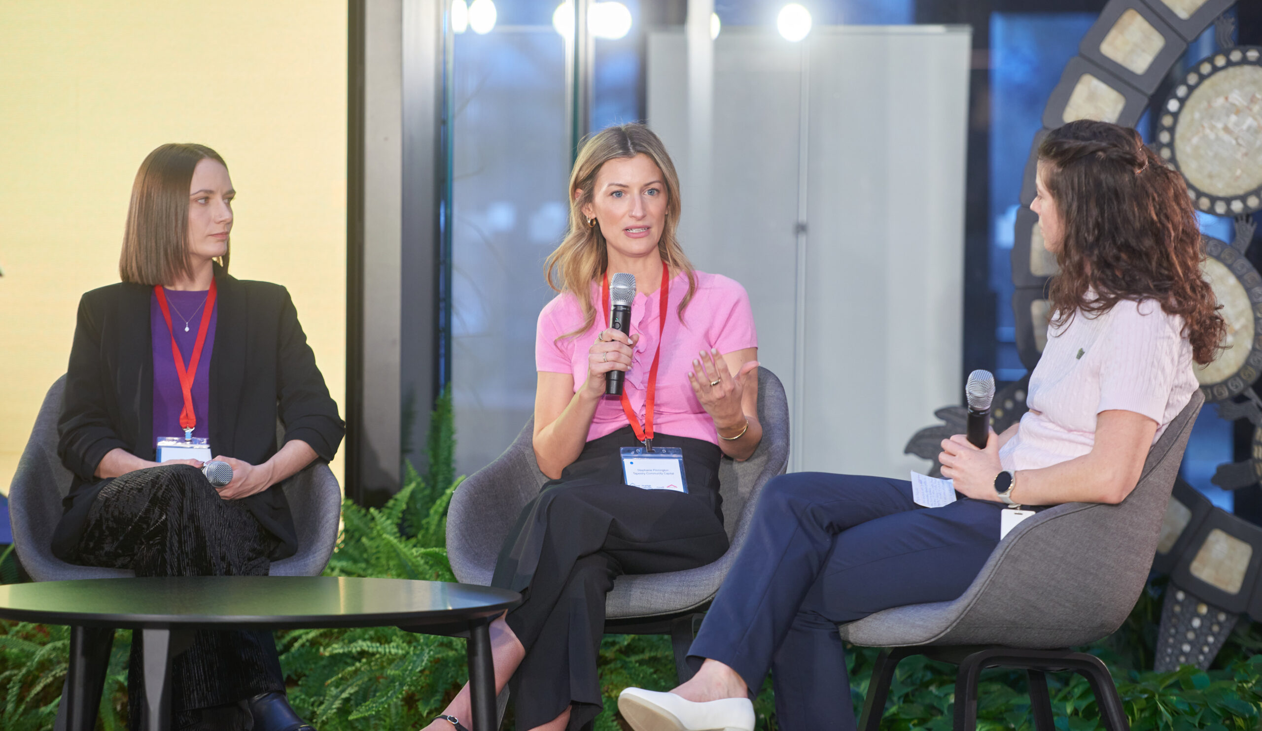 Steph speaking at a CMHC event