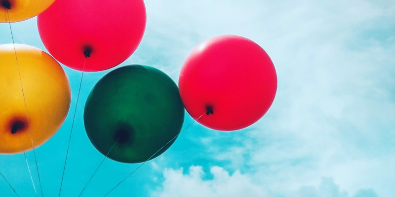 Balloons against a blue sky